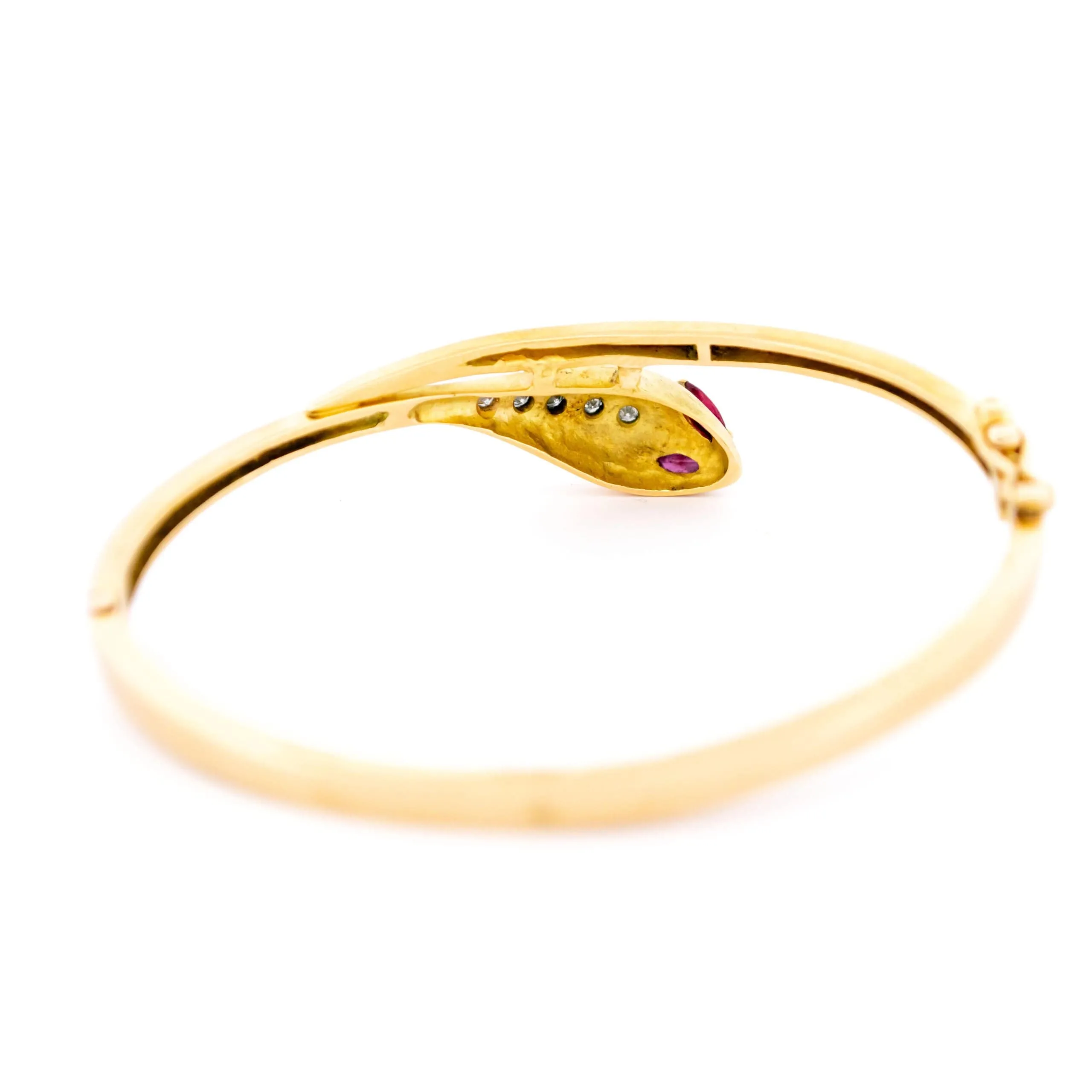 Bracelet serpent en or 14 carats avec rubis et diamants sold by 58 Facettes product image thumbnail 5