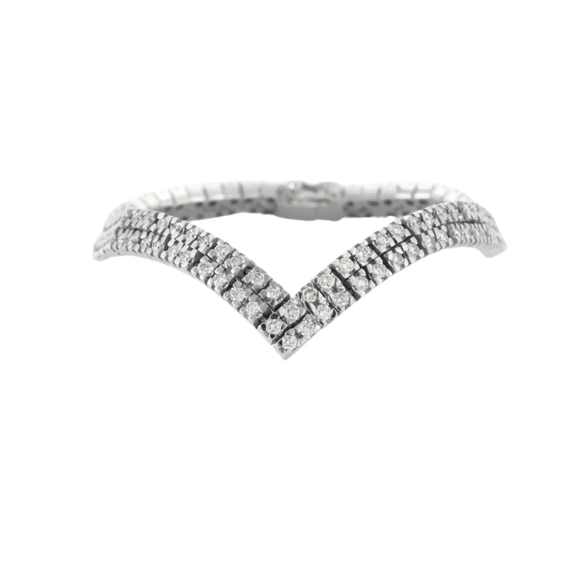 Bracelet Chevron Or Gris Diamants sold by 58 Facettes