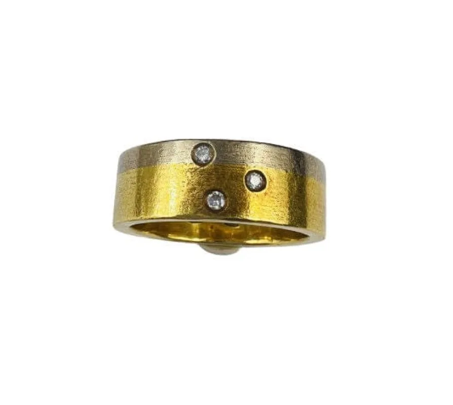 Bague Bandeau Or Diamants sold by 58 Facettes