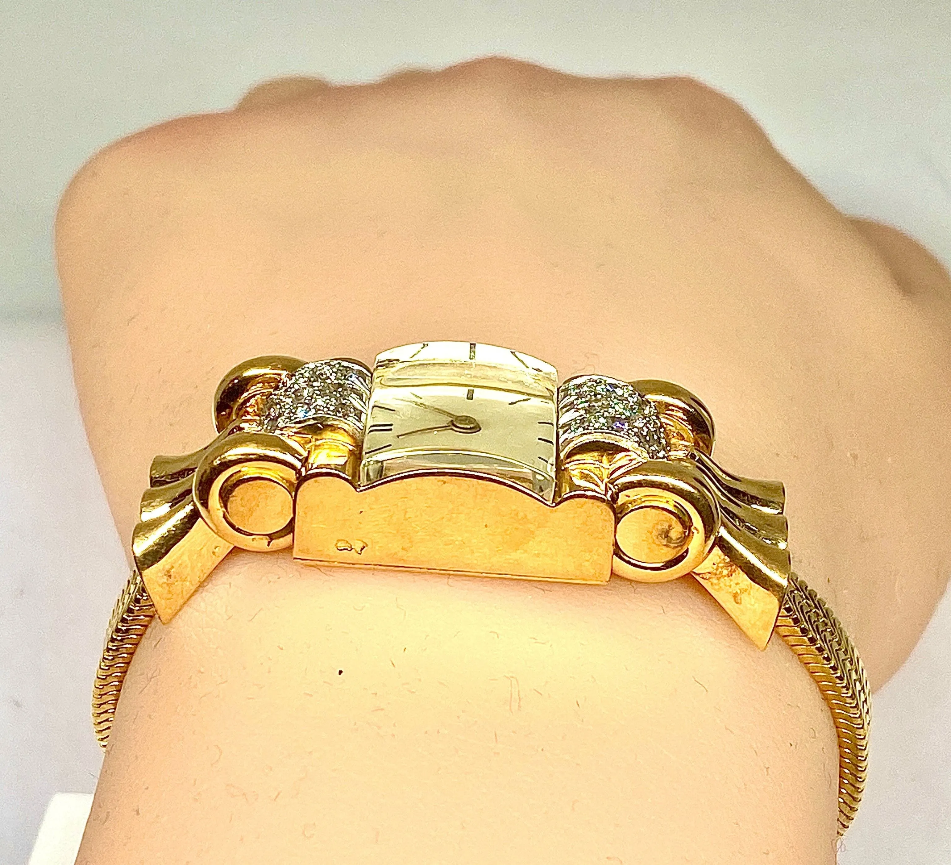 Montre dame Or Diamants, vers 1940 sold by 58 Facettes product image thumbnail 5