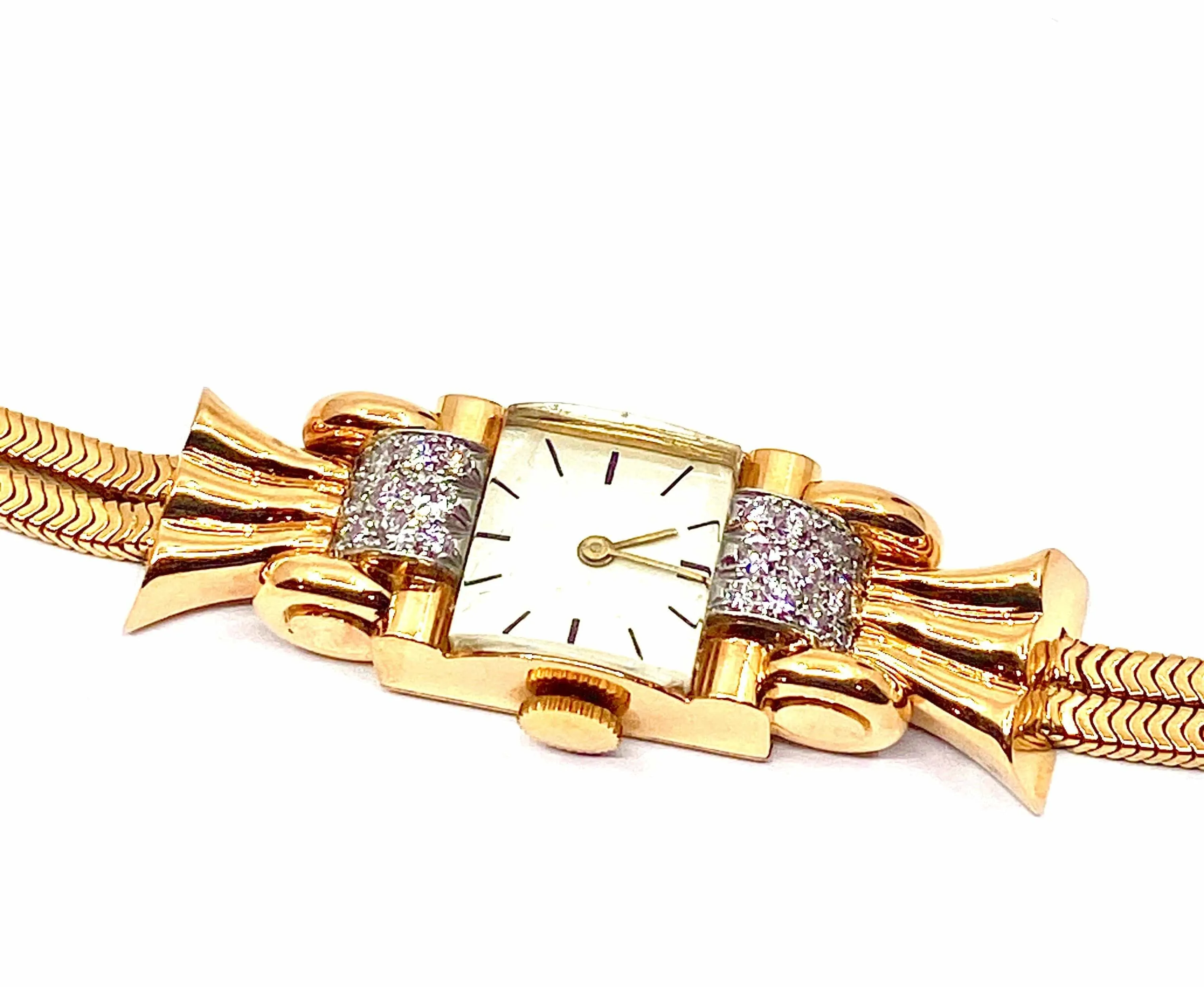 Montre dame Or Diamants, vers 1940 sold by 58 Facettes product image thumbnail 4