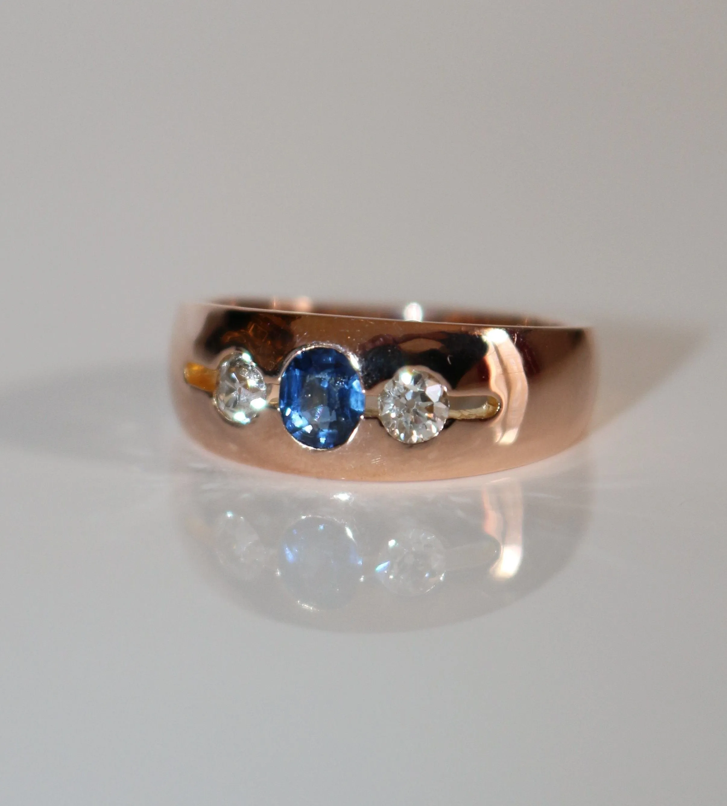 Bague Bandeau Or Rose Saphir Et Diamants sold by 58 Facettes product image thumbnail 5