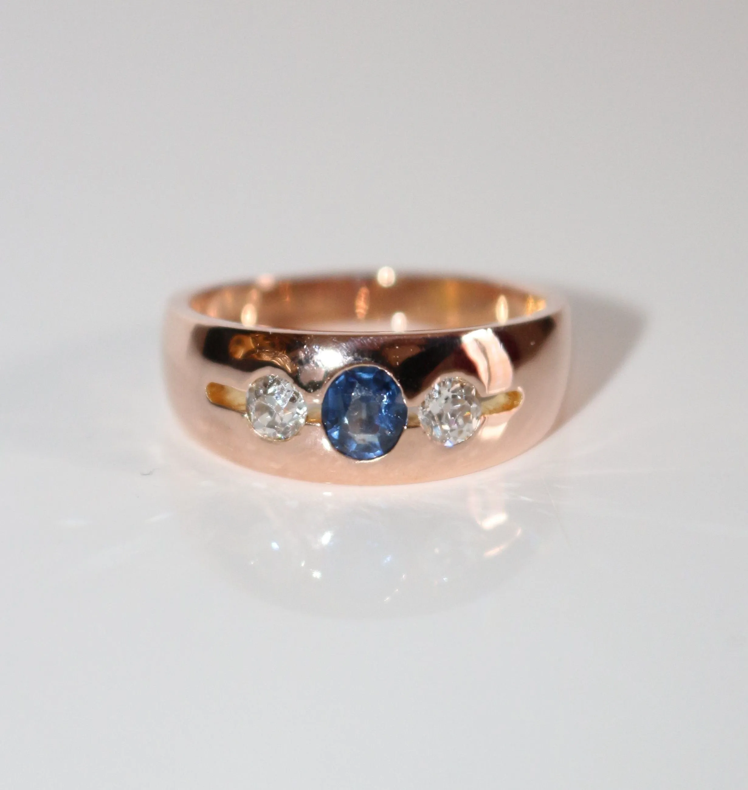 Bague Bandeau Or Rose Saphir Et Diamants sold by 58 Facettes product image thumbnail 4