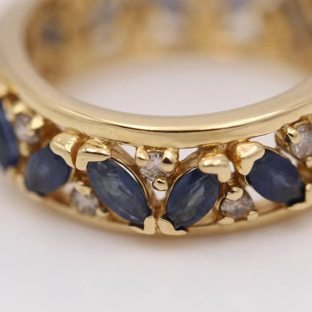 Gold Ring with Sapphires and Diamonds sold by 58 Facettes product image thumbnail 3