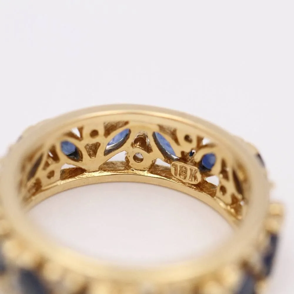 Gold Ring with Sapphires and Diamonds sold by 58 Facettes product image thumbnail 4