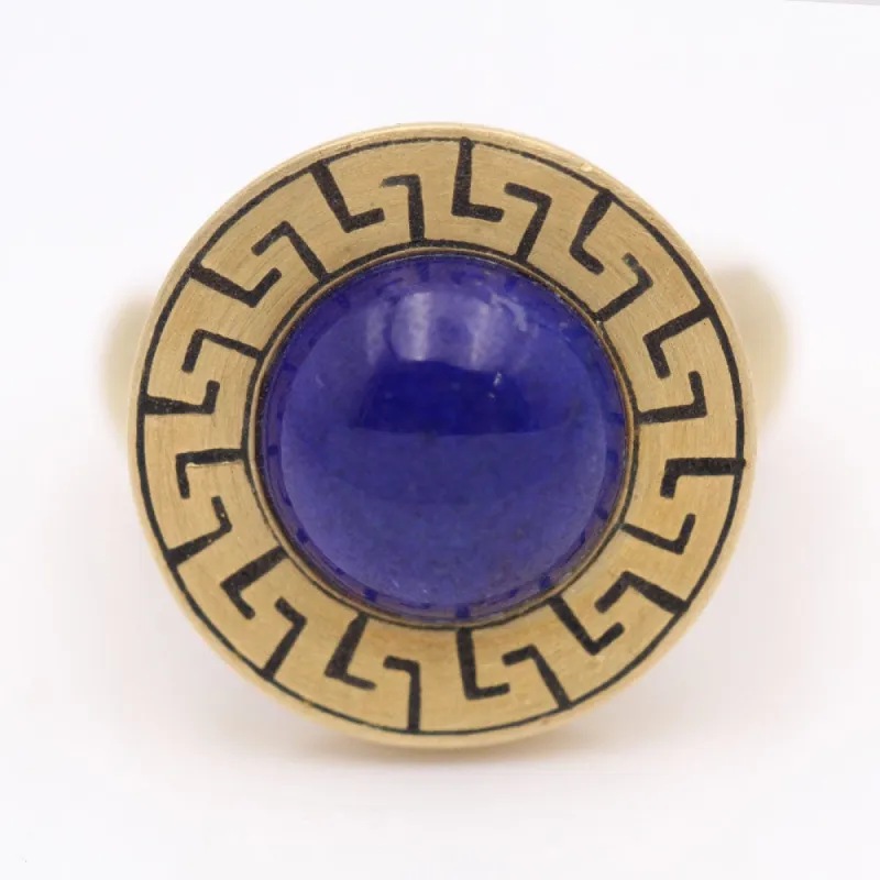 AZTECA Gold Ring with Lapis Lazuli sold by 58 Facettes