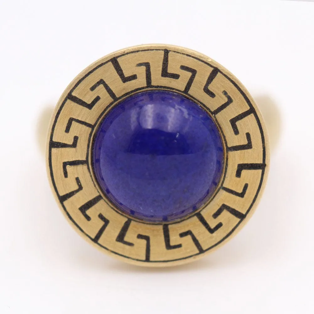 AZTECA Gold Ring with Lapis Lazuli sold by 58 Facettes