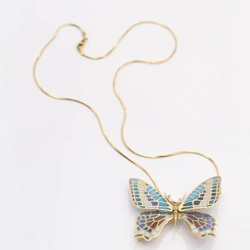 Butterfly in gold and enamel. Double function. sold by 58 Facettes