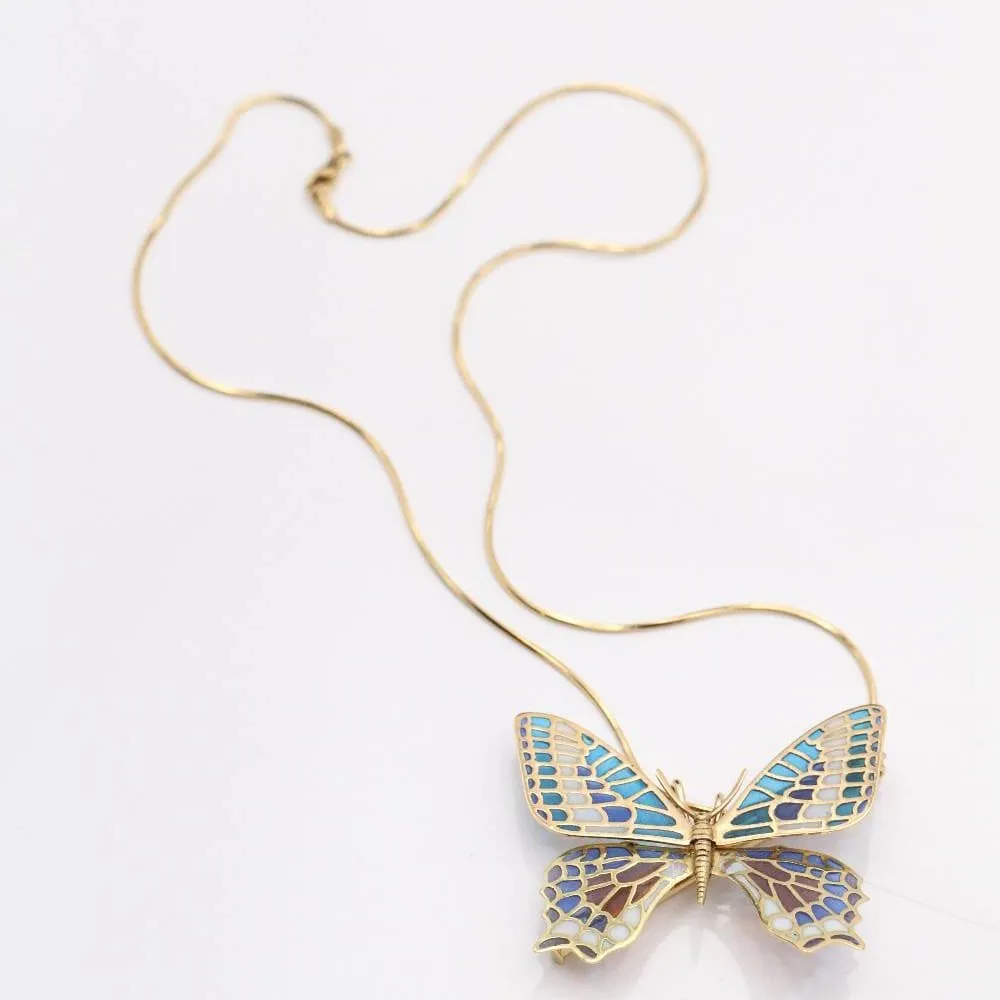 Butterfly in gold and enamel. Double function. sold by 58 Facettes