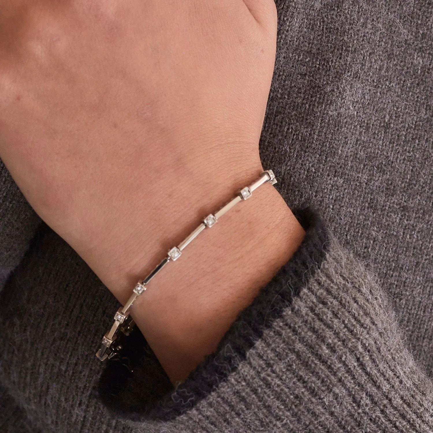 Bracelet maillons rectangulaires Diamants sold by 58 Facettes product image thumbnail 2