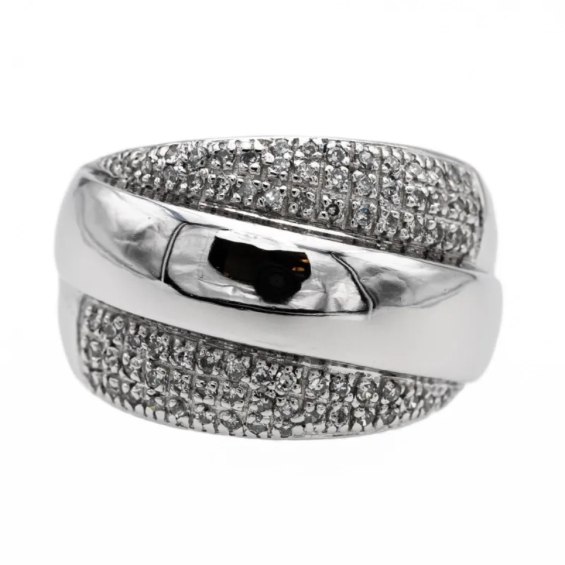 Bague Bandeau Or blanc Diamant sold by 58 Facettes