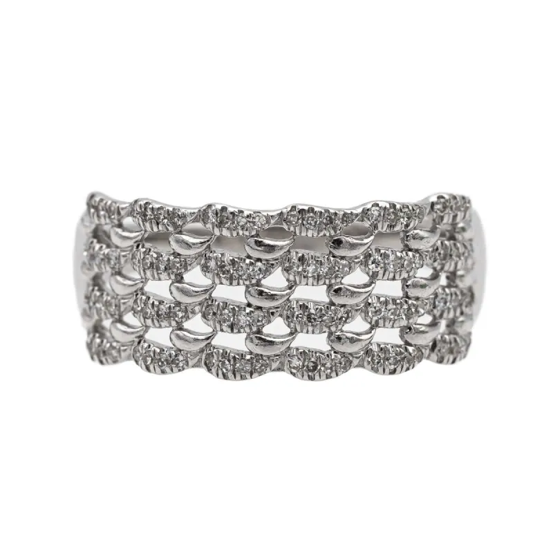 Bague Bandeau Or blanc Diamant sold by 58 Facettes