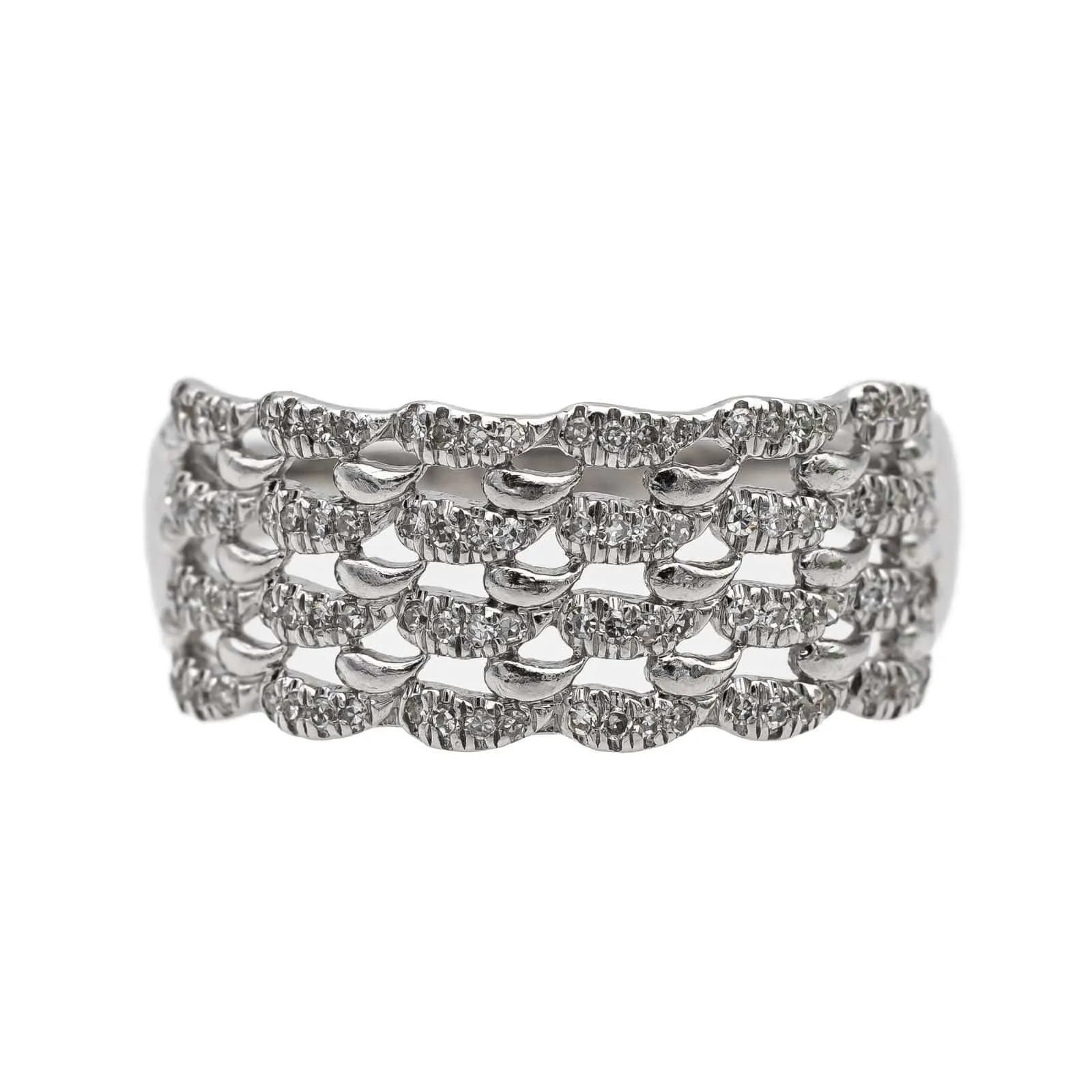 Bague Bandeau Or blanc Diamant sold by 58 Facettes