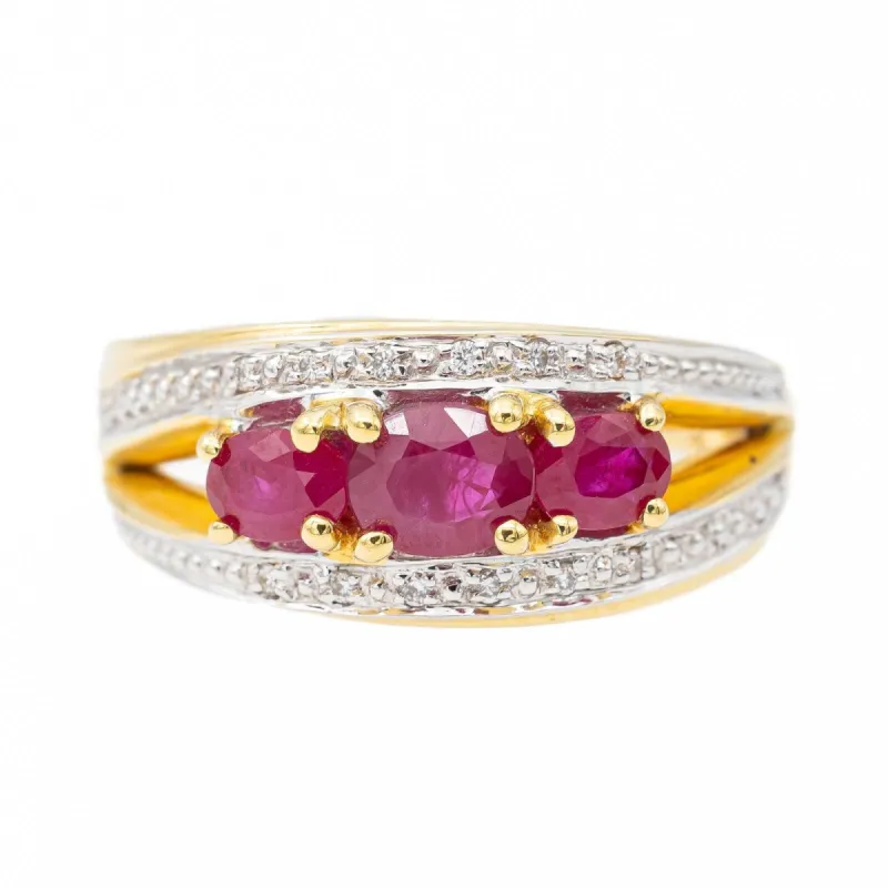 Bague Bandeau Or jaune Rubis sold by 58 Facettes