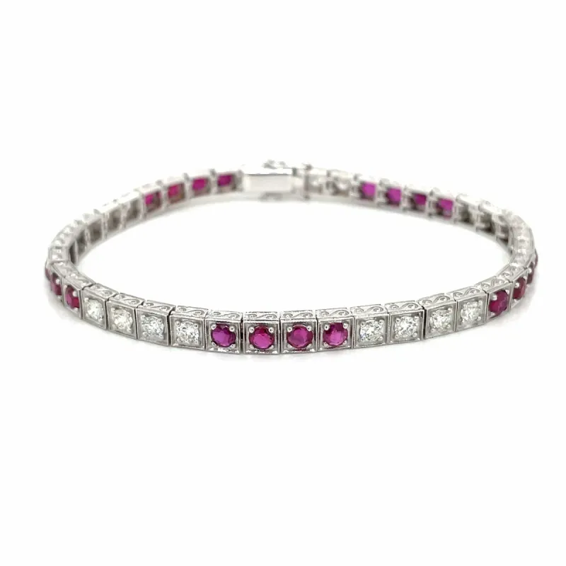 Bracelet tennis Rubis Diamants sold by 58 Facettes