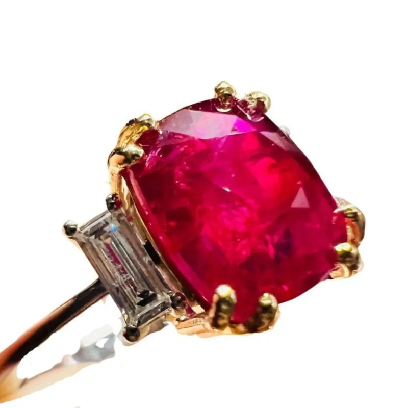 Bague Rubis 3.17ct Diamants sold by 58 Facettes