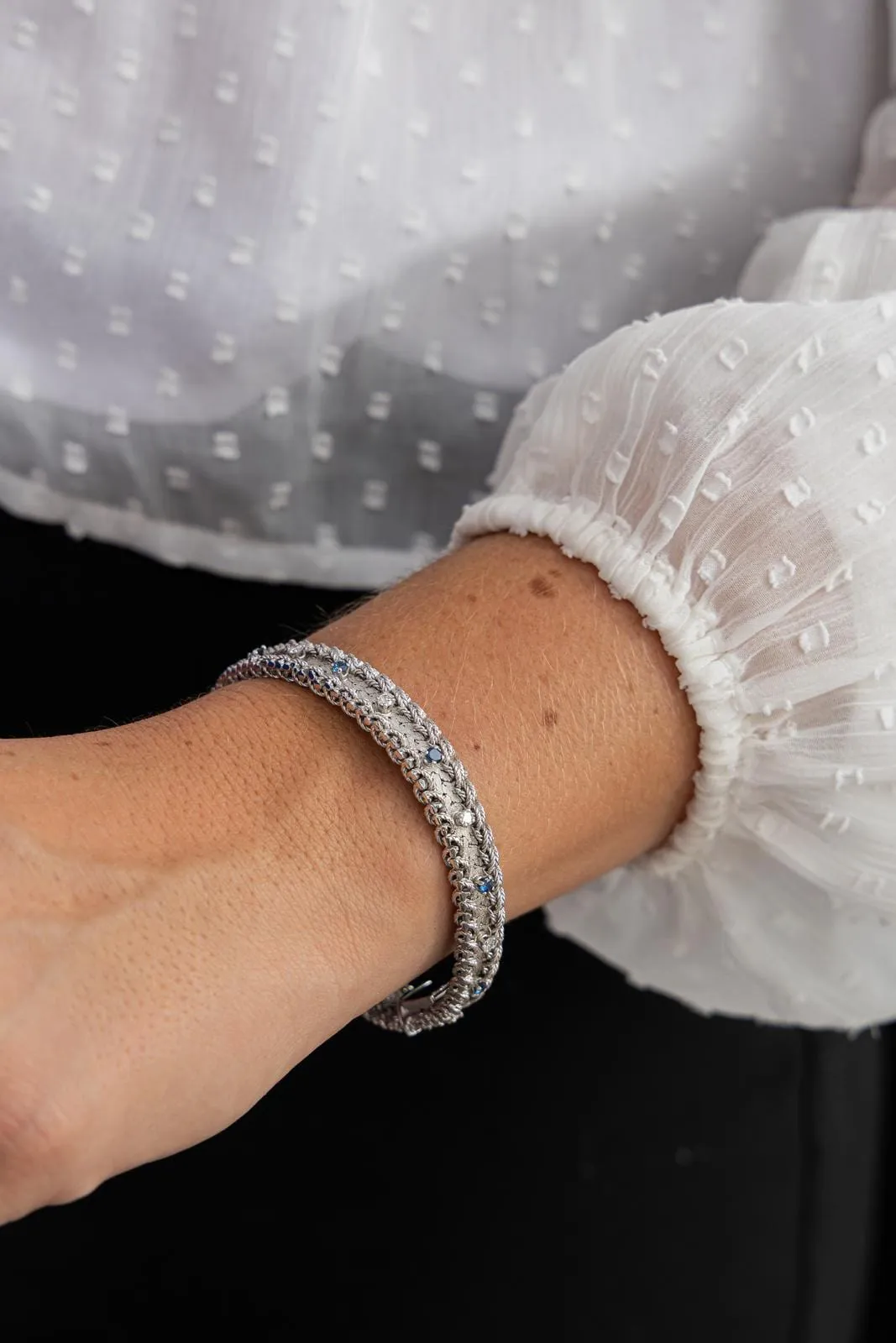 Bracelet Manchette Or blanc Diamant sold by 58 Facettes product image thumbnail 2
