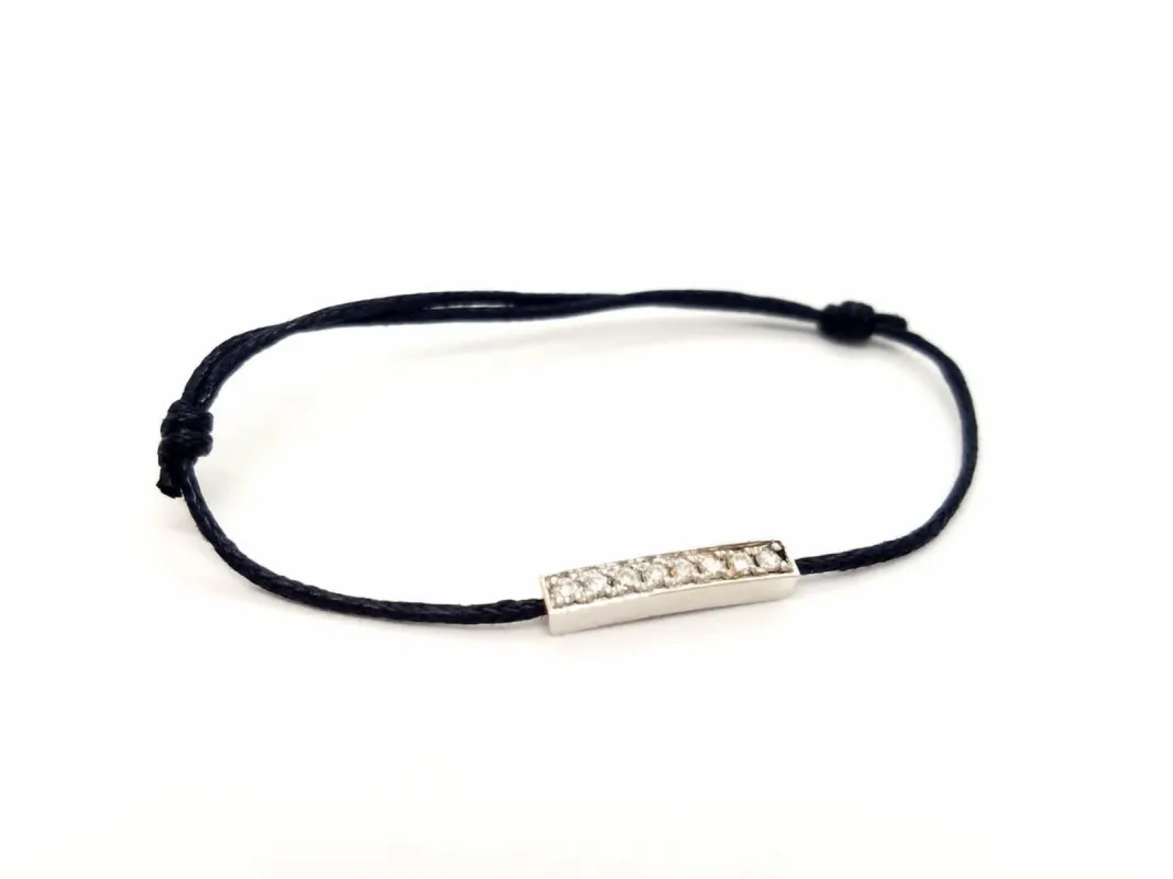 Bracelet Cordon Or blanc Diamant sold by 58 Facettes