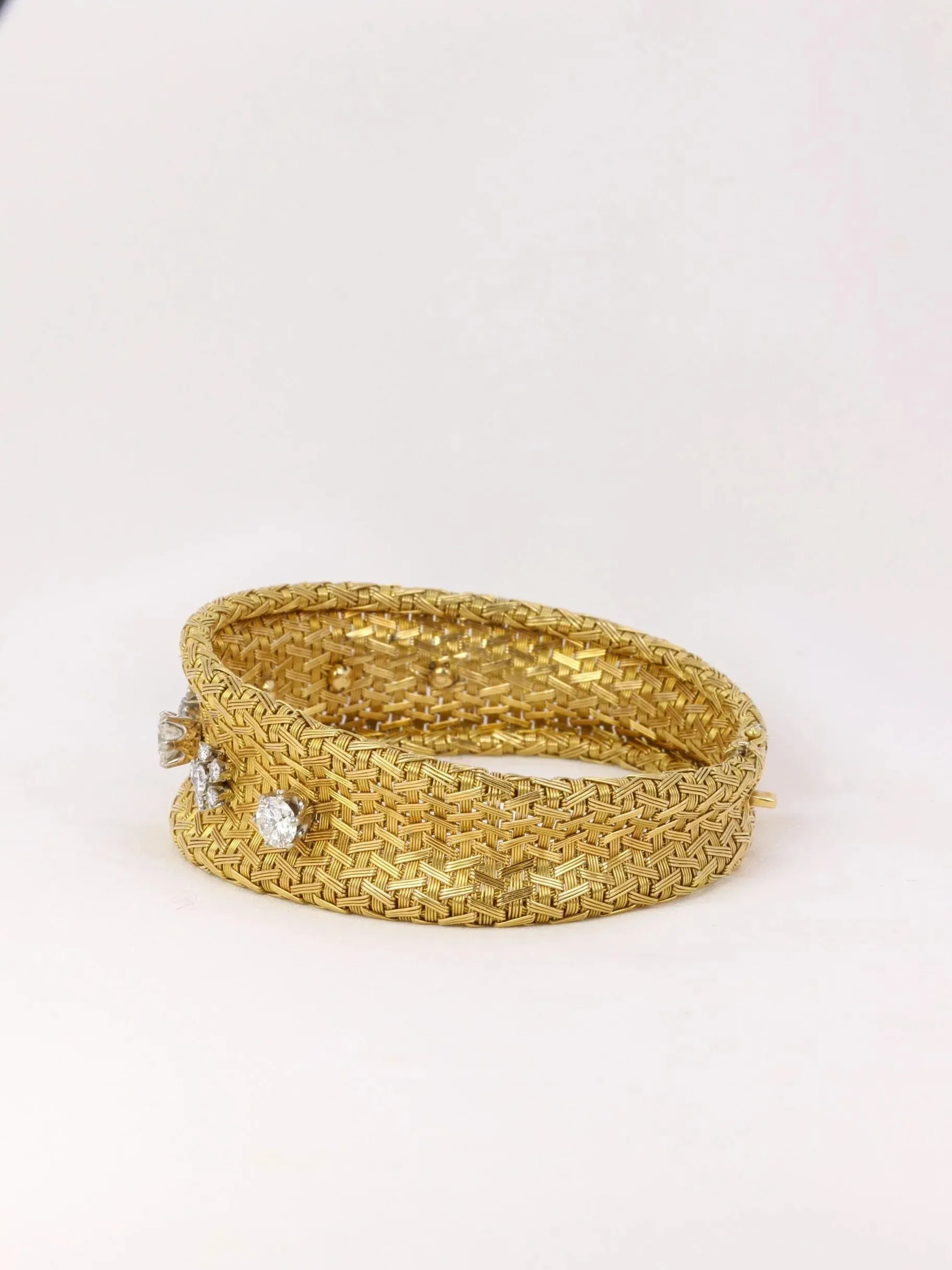 Bracelet vintage maille tressée diamants sold by 58 Facettes product image thumbnail 4