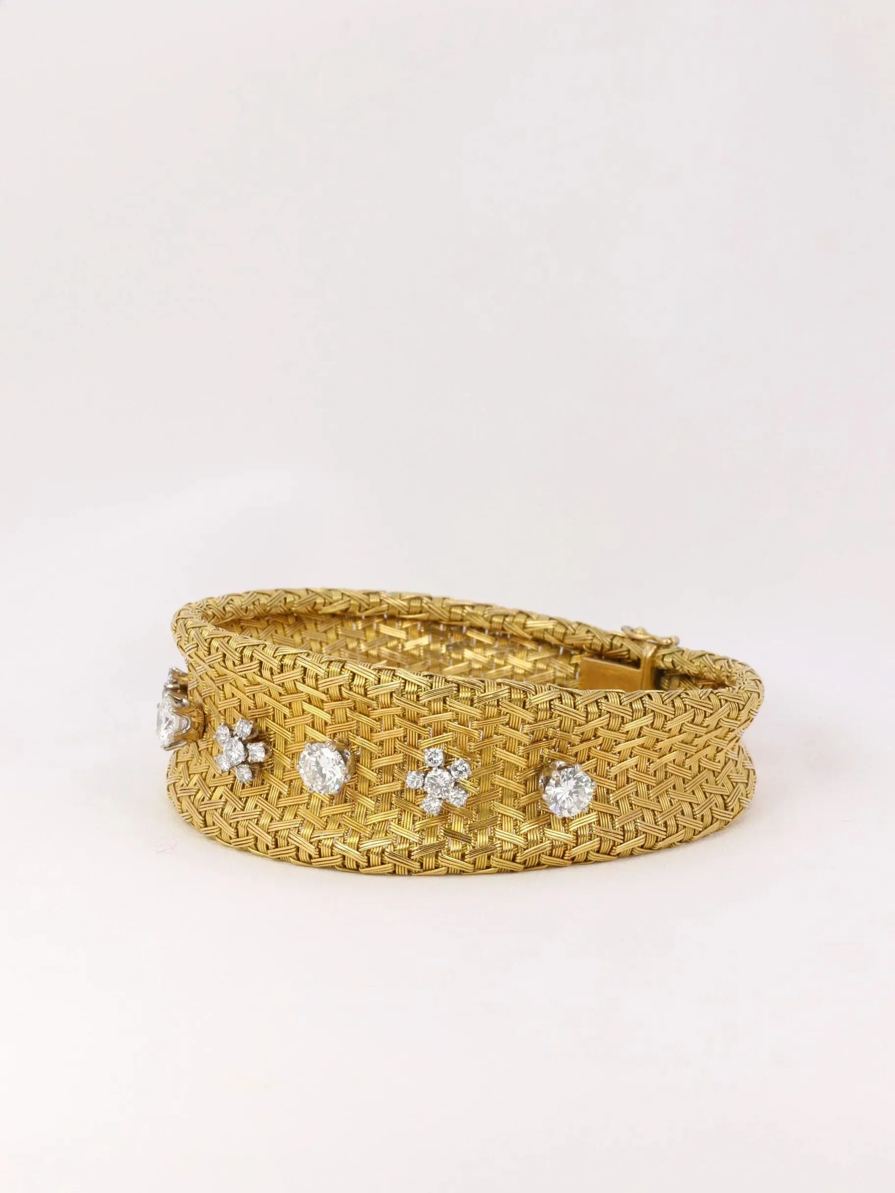 Bracelet vintage maille tressée diamants sold by 58 Facettes product image thumbnail 3
