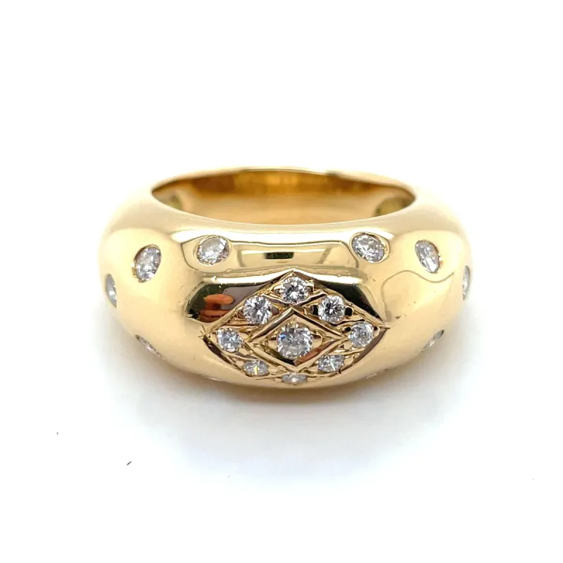 Bague Jonc Diamants Or Jaune sold by 58 Facettes