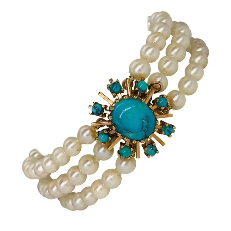 Bracelet Perles Akoya Turquoise sold by 58 Facettes