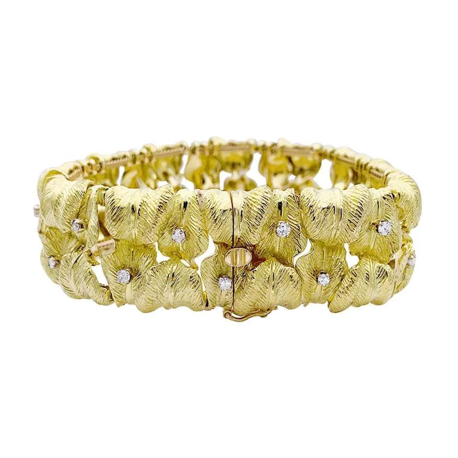 Bracelet vintage "Feuillage" or jaune, diamants. sold by 58 Facettes product image thumbnail 4