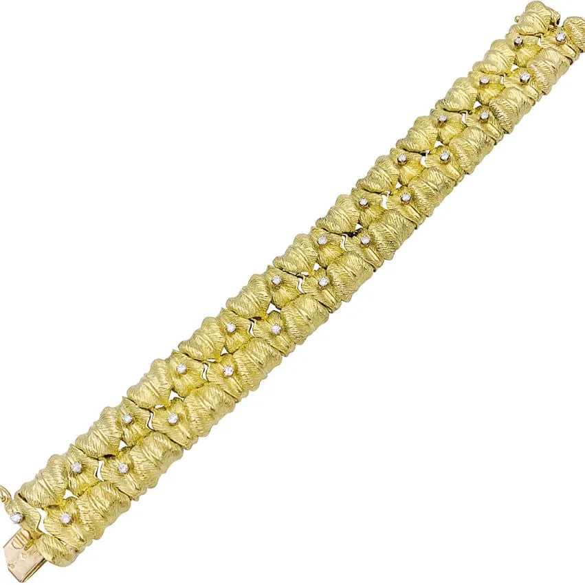 Bracelet vintage "Feuillage" or jaune, diamants. sold by 58 Facettes product image thumbnail 5