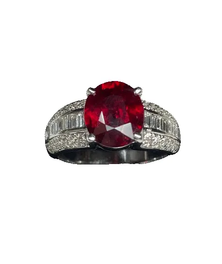 BAGUE OR BLANC RUBIS ET DIAMANTS sold by 58 Facettes product image thumbnail 5