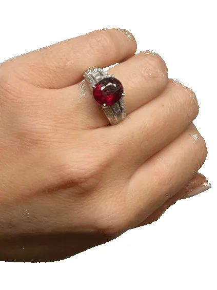 BAGUE OR BLANC RUBIS ET DIAMANTS sold by 58 Facettes product image thumbnail 2
