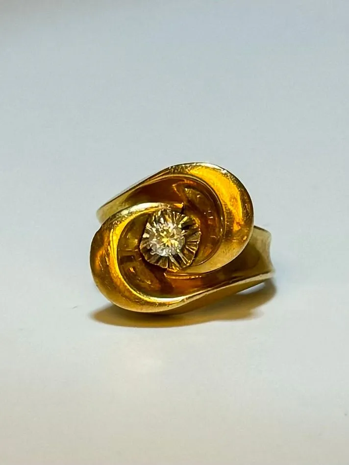 Bague tank diamants or jaune sold by 58 Facettes product image thumbnail 2