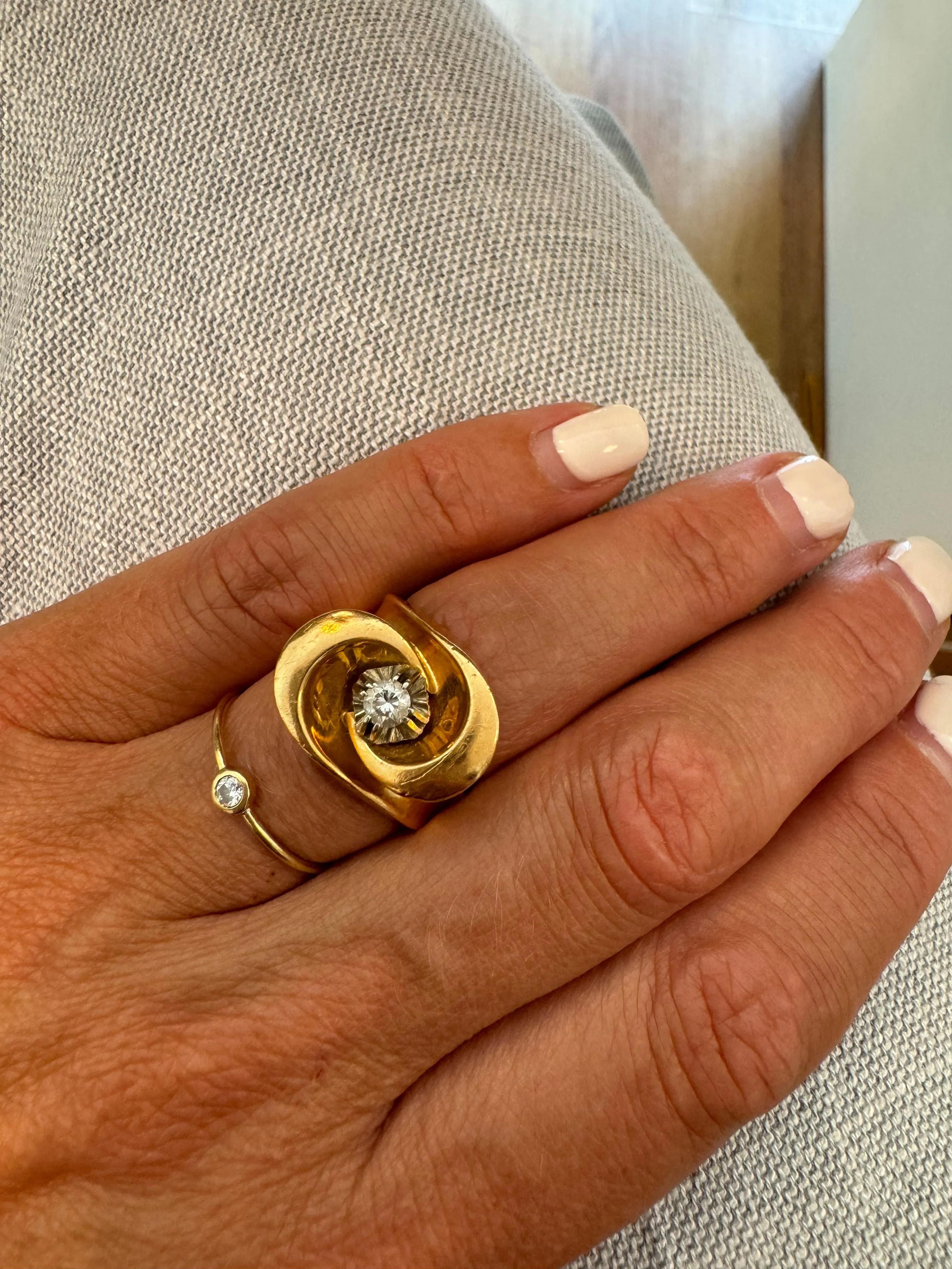 Bague tank diamants or jaune sold by 58 Facettes product image thumbnail 3