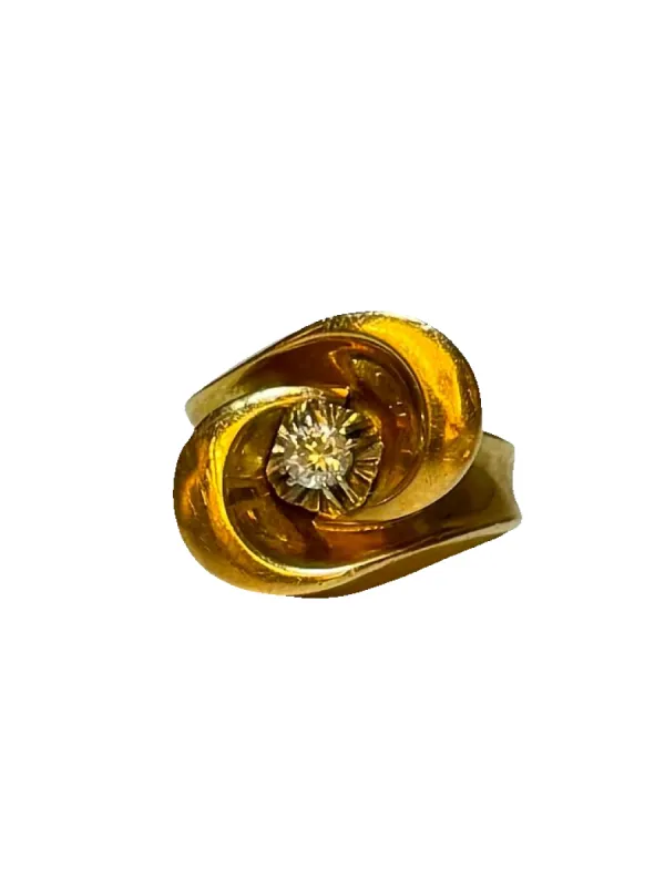 Bague tank diamants or jaune sold by 58 Facettes