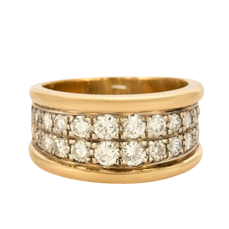 Bague bandeau en or jaune 18K et diamants sold by 58 Facettes