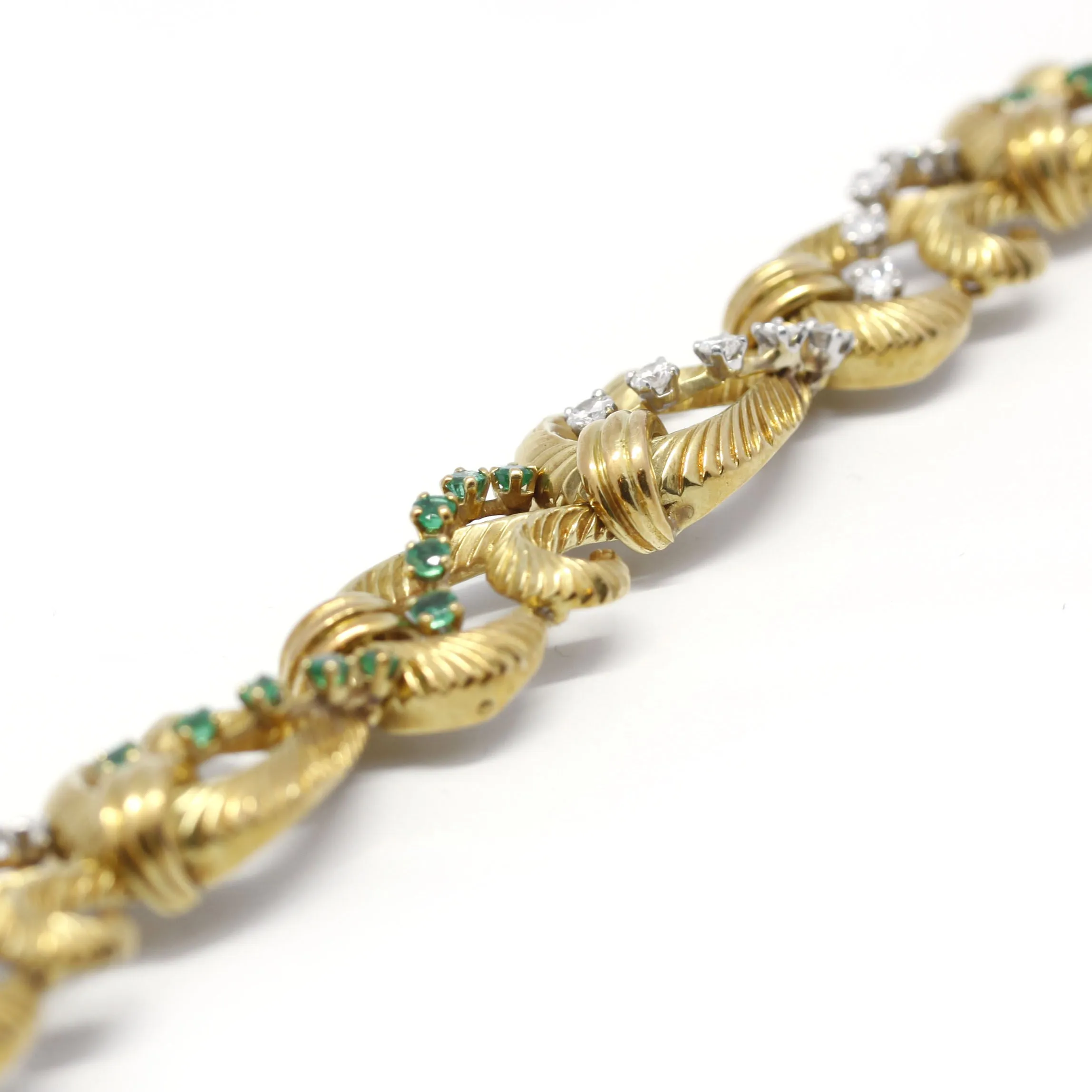 Bracelet or jaune diamants et émeraudes sold by 58 Facettes product image thumbnail 2