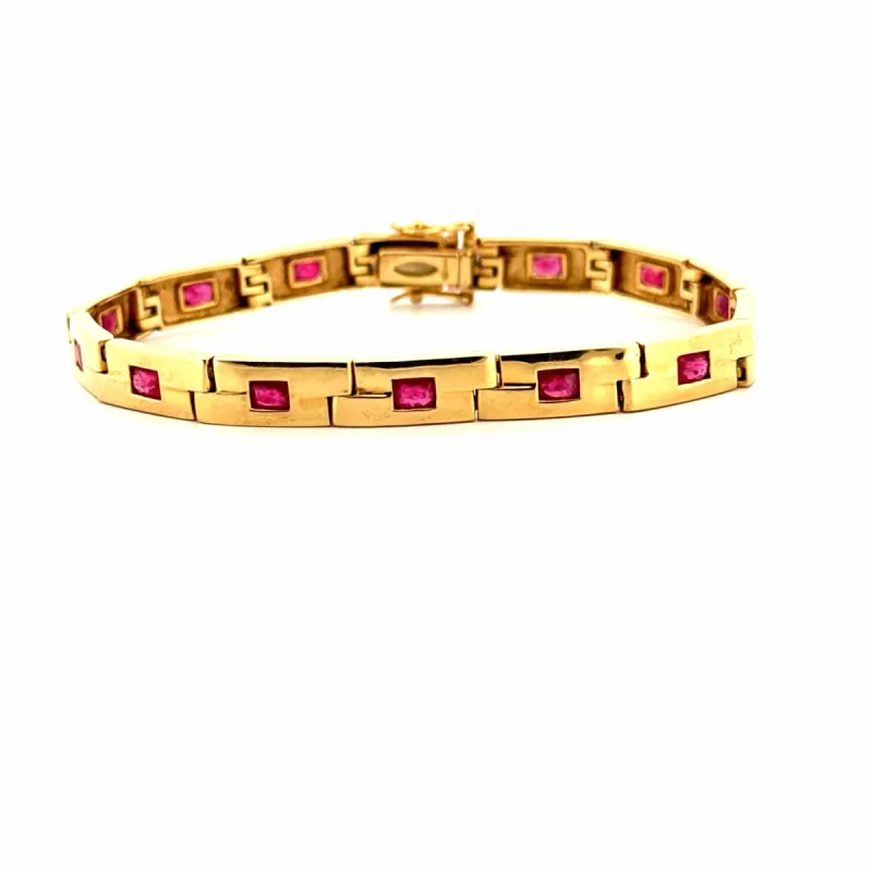 Bracelet Or Jaune 18k & Rubis sold by 58 Facettes