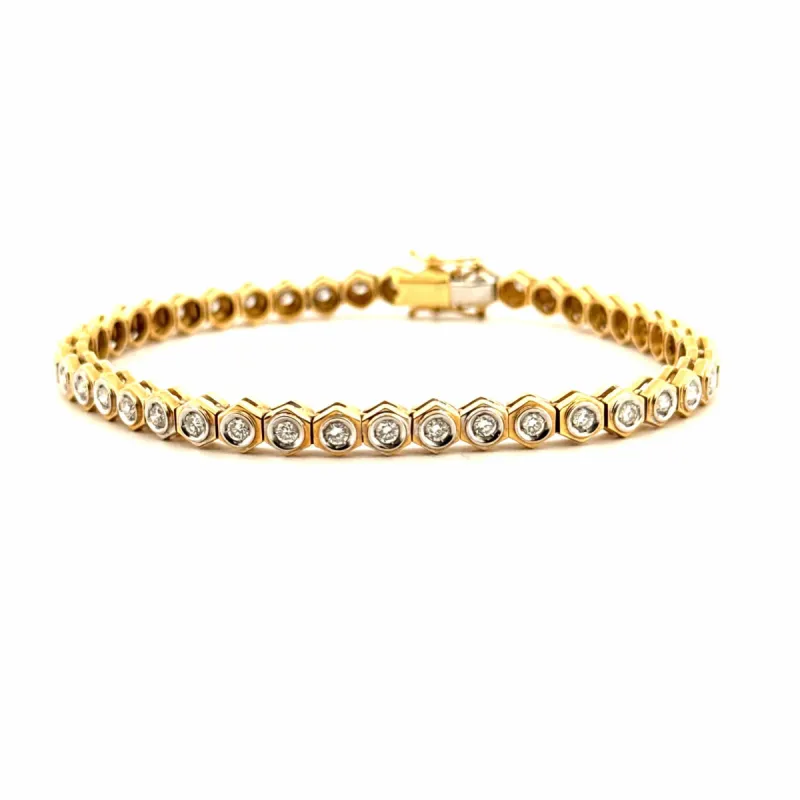 Bracelet rivière or jaune, diamants sold by 58 Facettes