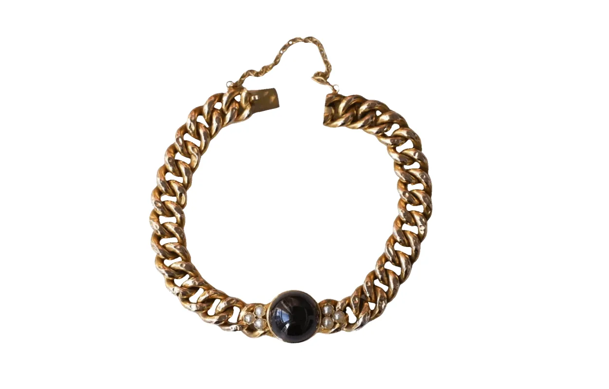 Bracelet Ancien or jaune et grenat sold by 58 Facettes