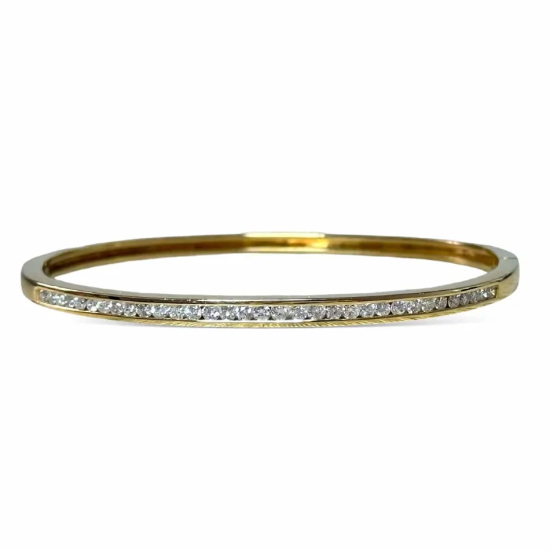 Bracelet jonc diamants serti rail sold by 58 Facettes