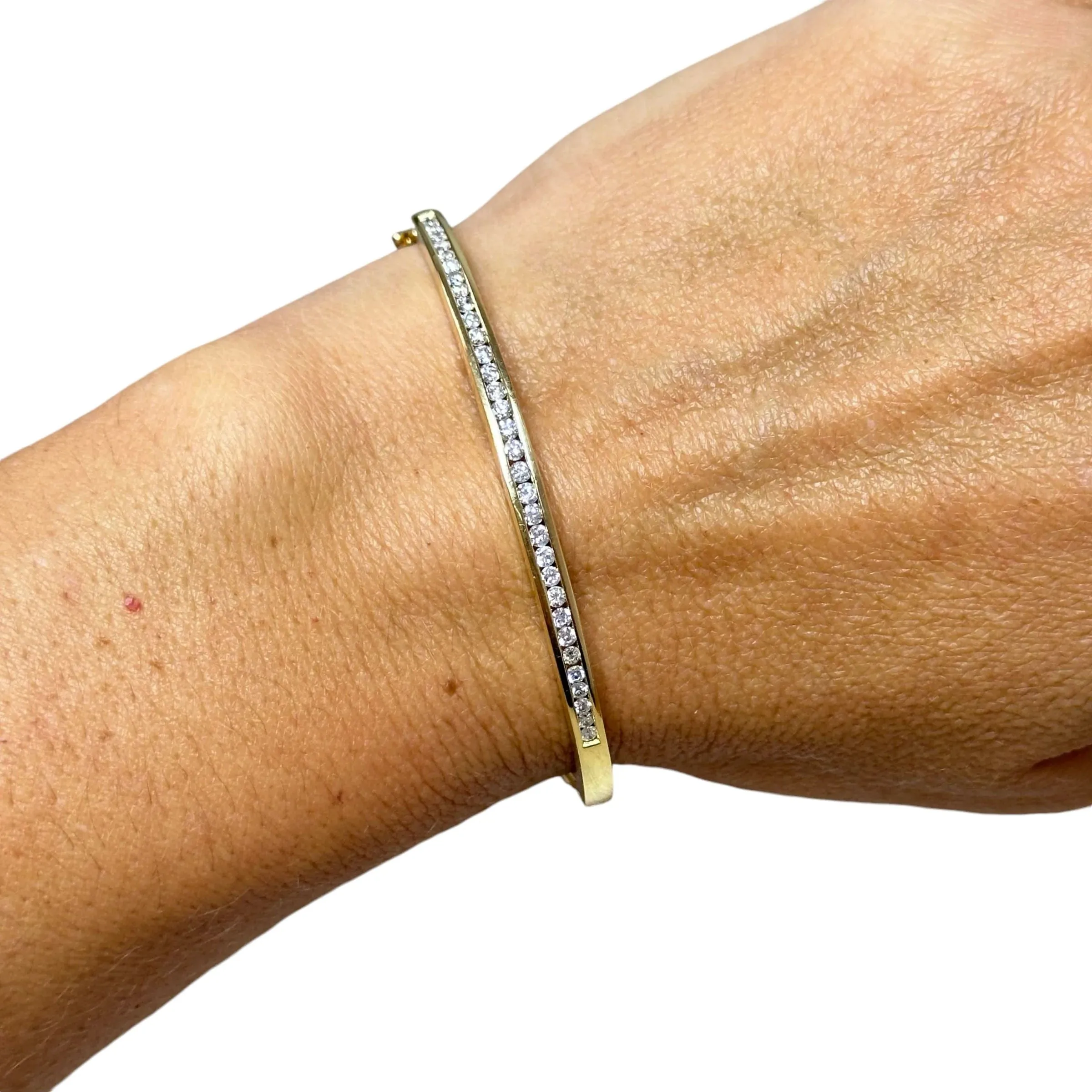 Bracelet jonc diamants serti rail sold by 58 Facettes product image thumbnail 2