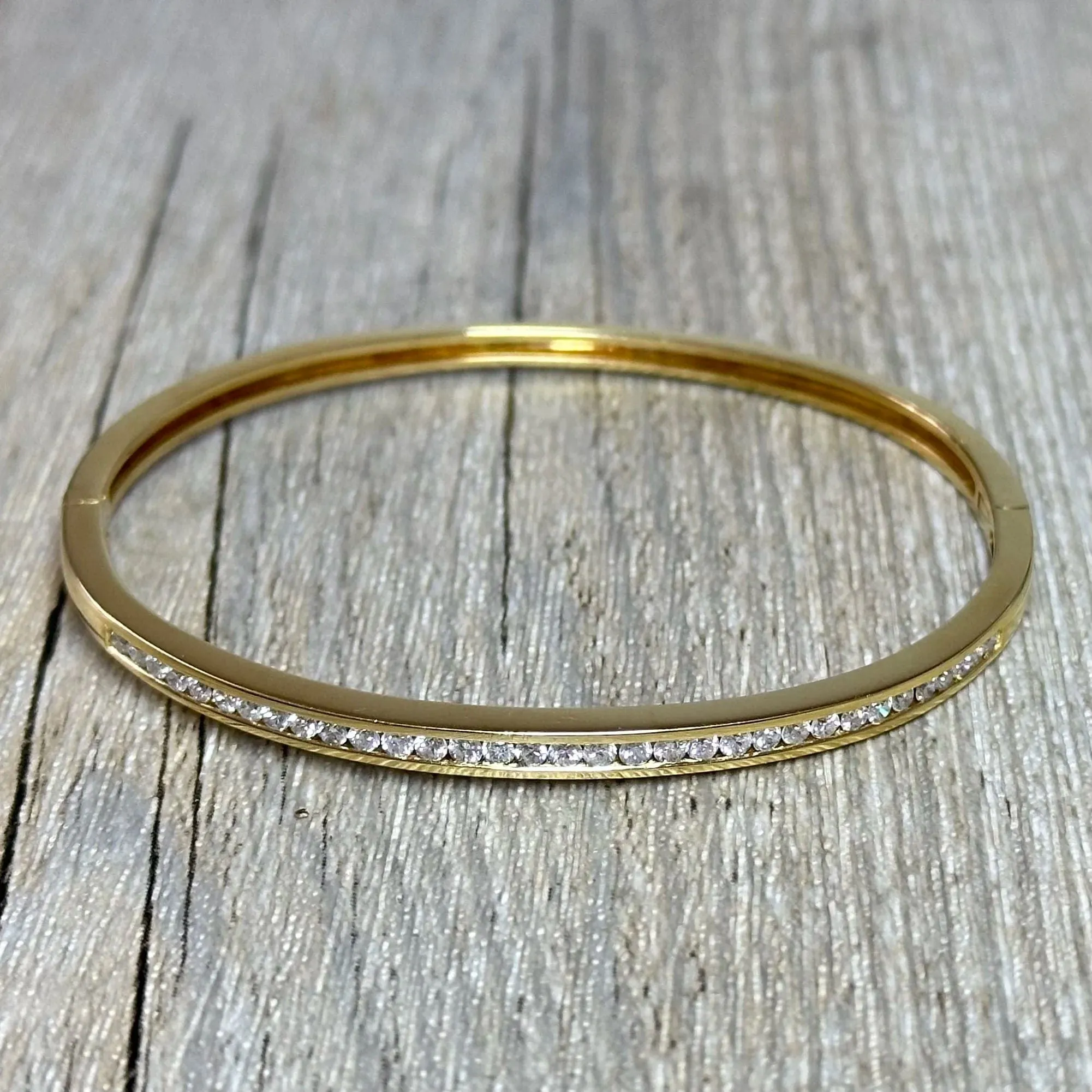 Bracelet jonc diamants serti rail sold by 58 Facettes product image thumbnail 3