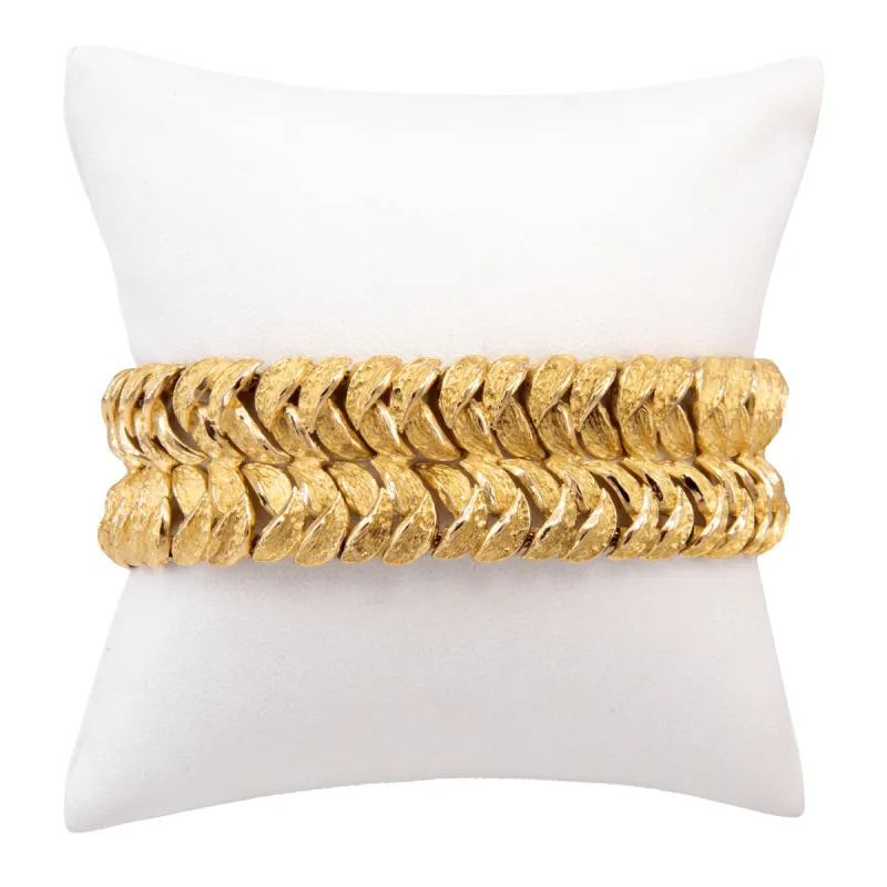 Bracelet vintage or jaune motifs de feuilles sold by 58 Facettes