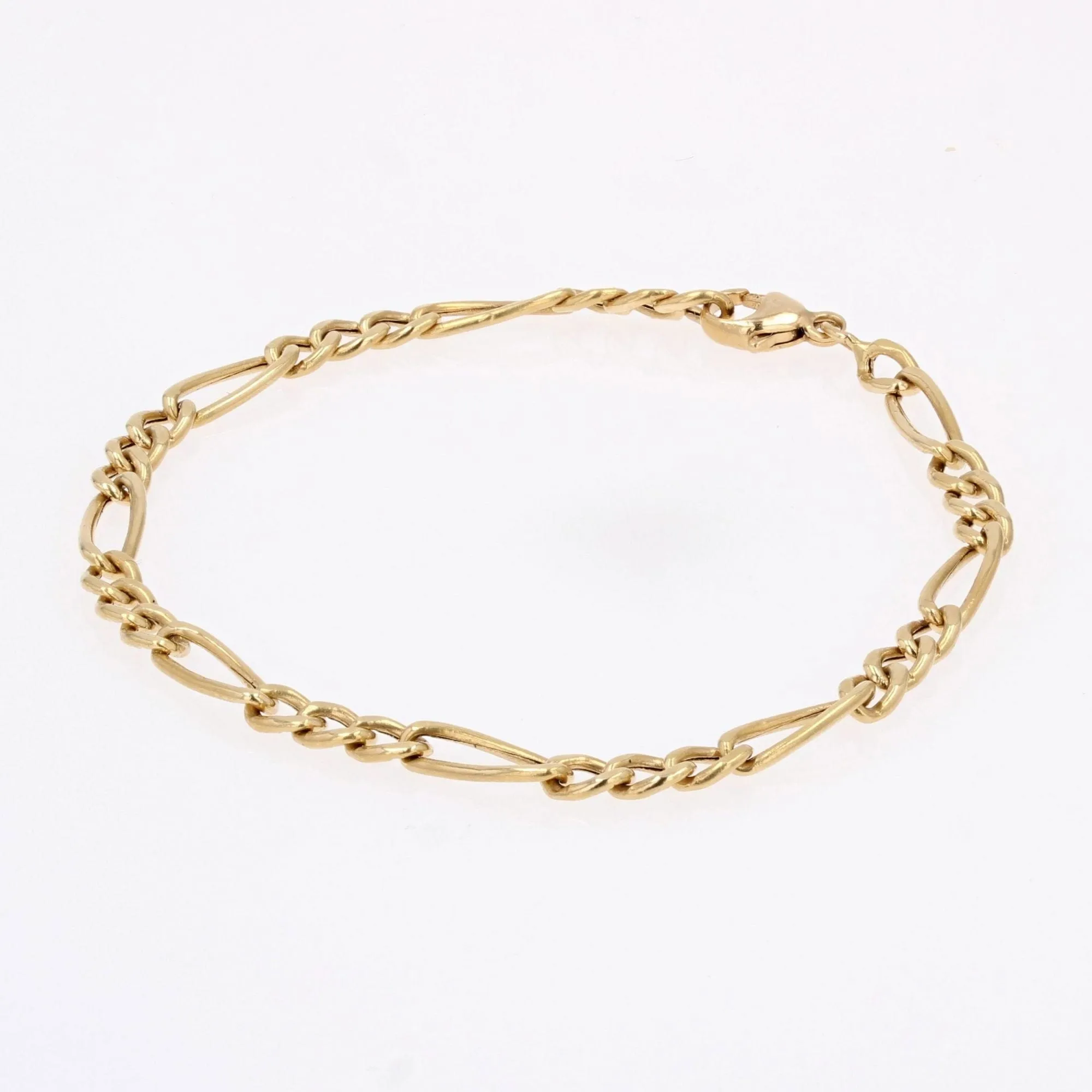 Bracelet or jaune gourmette alternée sold by 58 Facettes product image thumbnail 3