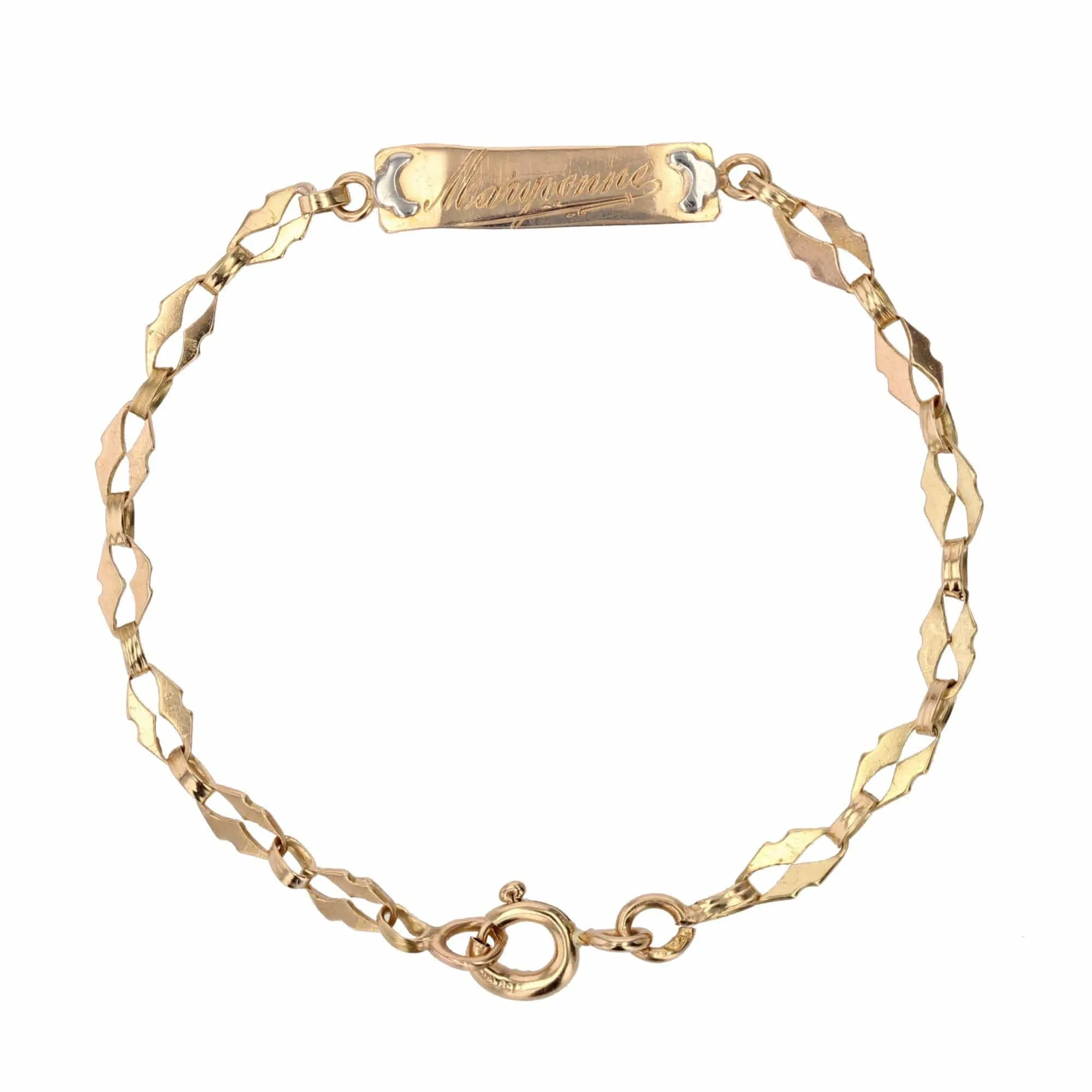 Gourmette ancienne or jaune Maryvonne sold by 58 Facettes