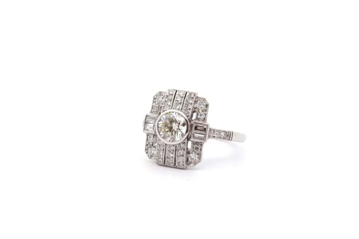 Bague art déco diamant en platine sold by 58 Facettes