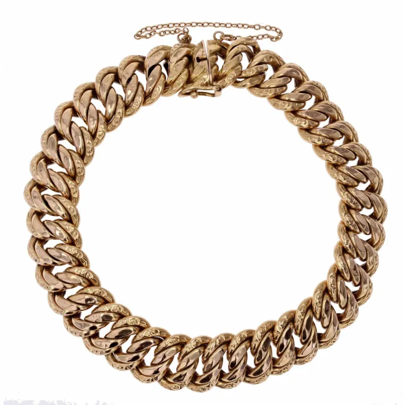 Bracelet gourmette or rose vintage sold by 58 Facettes