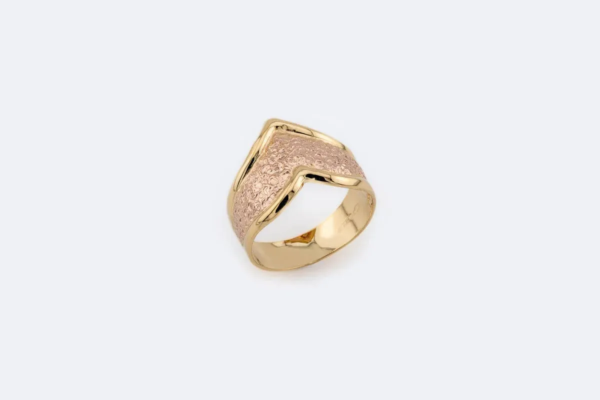 Anello a fascia in oro giallo e oro rosa sold by 58 Facettes product image thumbnail 3