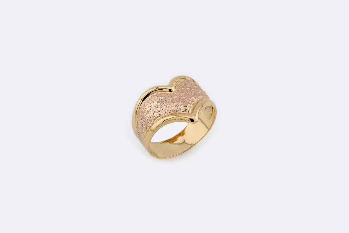 Anello a fascia in oro giallo e oro rosa sold by 58 Facettes product image thumbnail 4