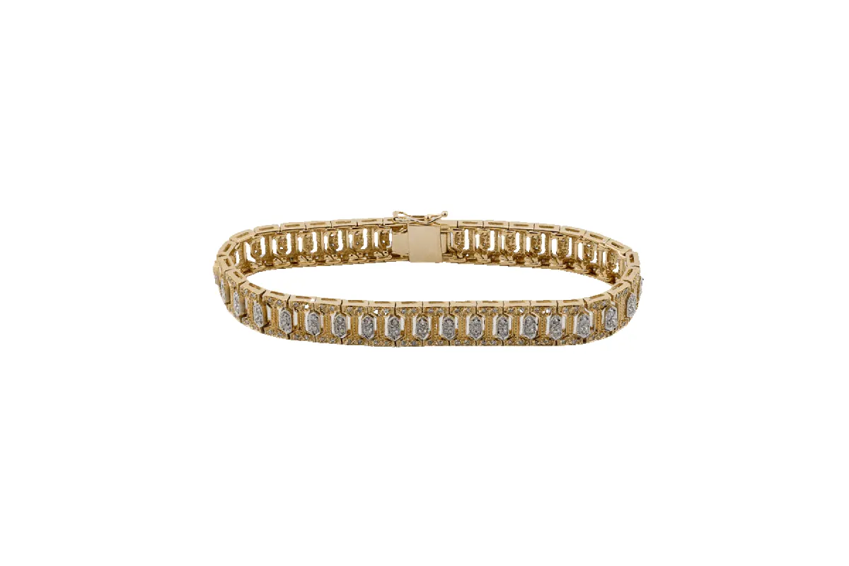 Bracelet en or jaune avec diamants taille huit-huit sold by 58 Facettes