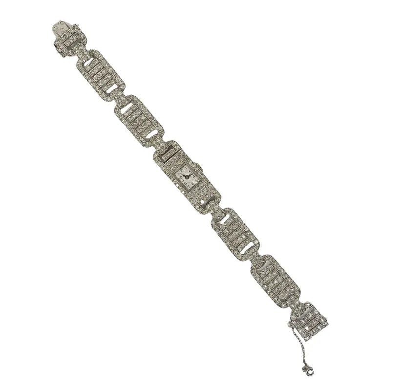 Montre or blanc et diamants Art Deco sold by 58 Facettes